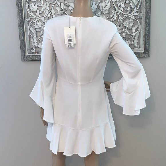 NWT STUNNING A.L.C White Boho Dress w/Bell Sleeves - Picture 3 of 6